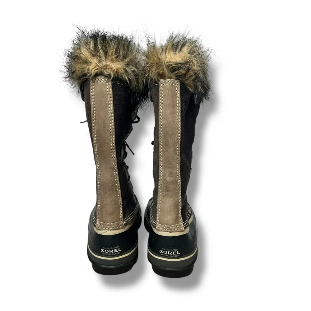 Sorel Joan of Arctic Women's Waterproof Winter Snow Boots Shale Faux Fur Size 8